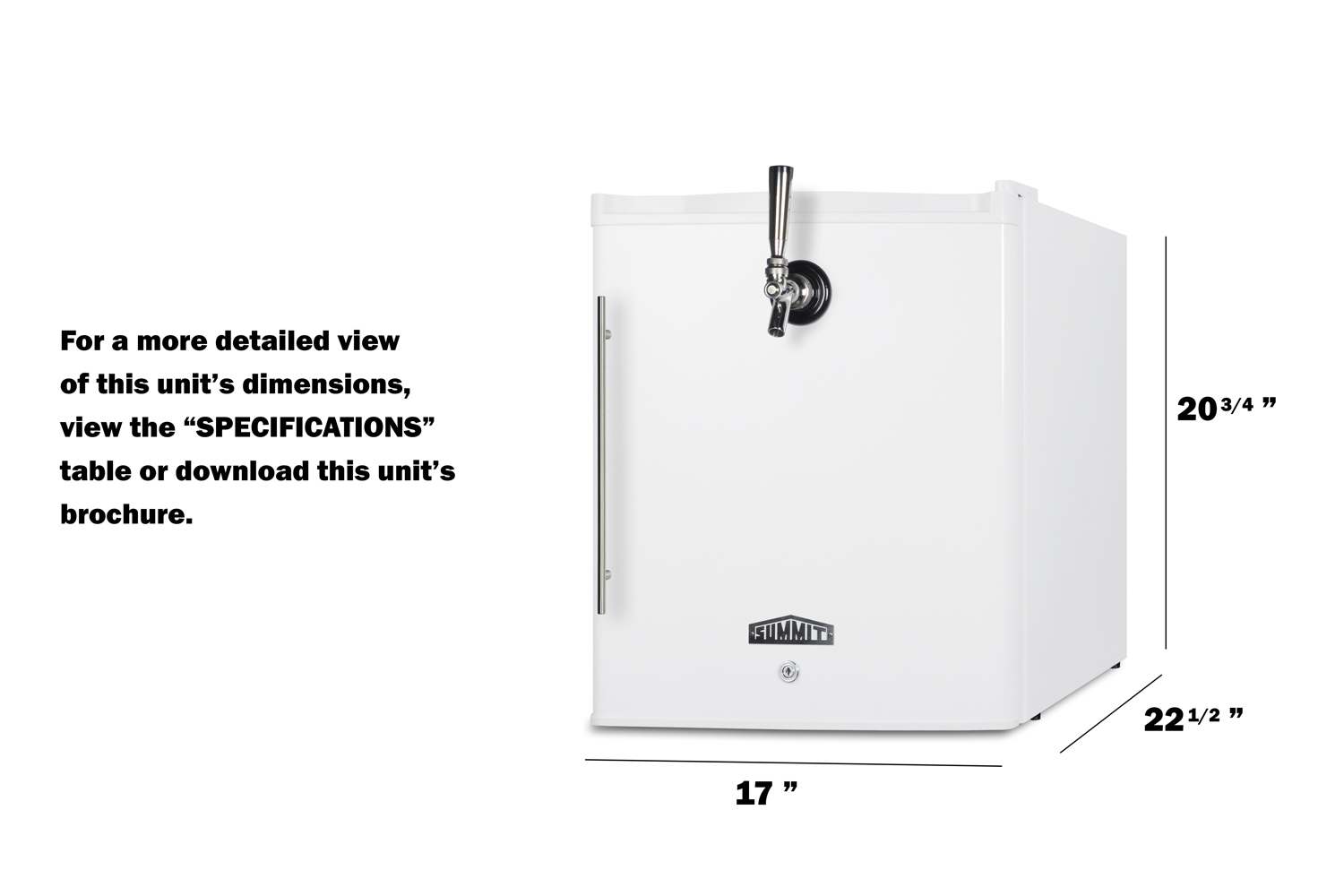 Compact commercially approved front tap cold brew coffee dispenser in a classic white finish